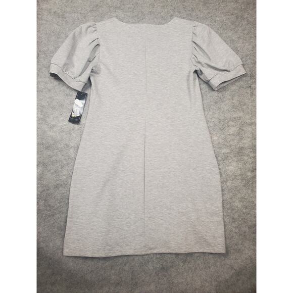 NWT Misk Women's Large Gray Pullover Puff Sleeve Midi Dress - Picture 2 of 7